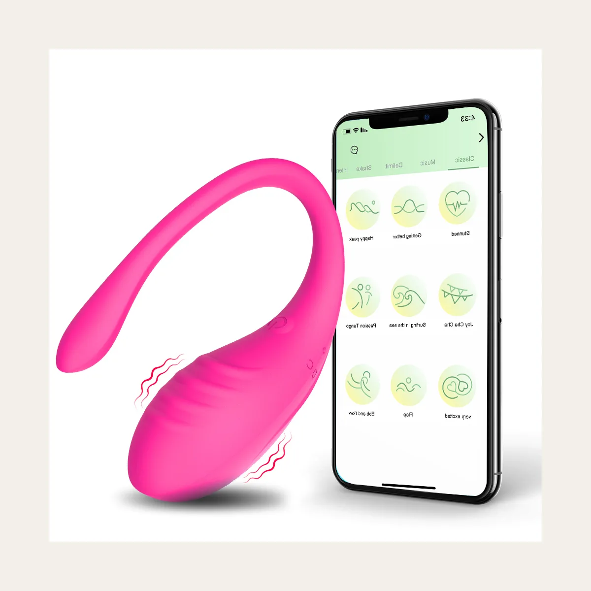 Draagbaar vibratie-ei, zacht silicone