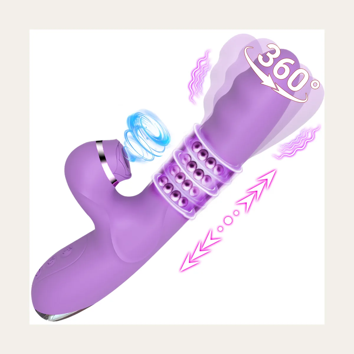 Draaiende zuigvibrator, zacht silicone