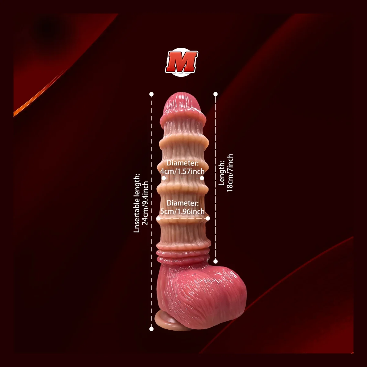Enorme dildo 3 maten, M · 24 cm