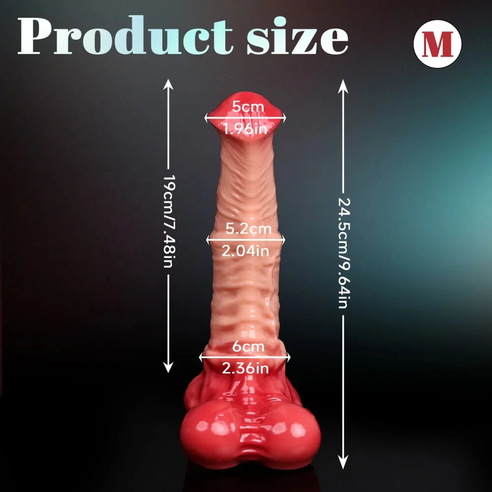 XXL paardendildo Equus Knoop Rouge, Model D151 PVC · M