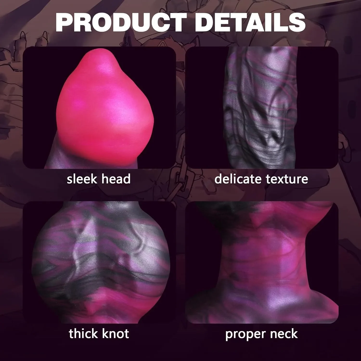 Fantasy knoop dildo 9 inch, foto 4