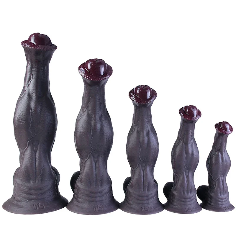 Gespierde paarden dildo met zuignap, vloeibare siliconen