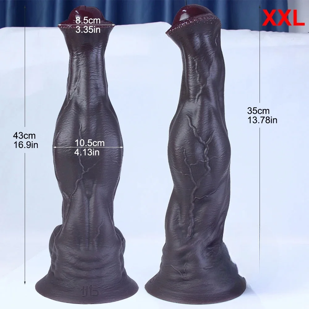 Gespierde paarden dildo met zuignap, foto 2