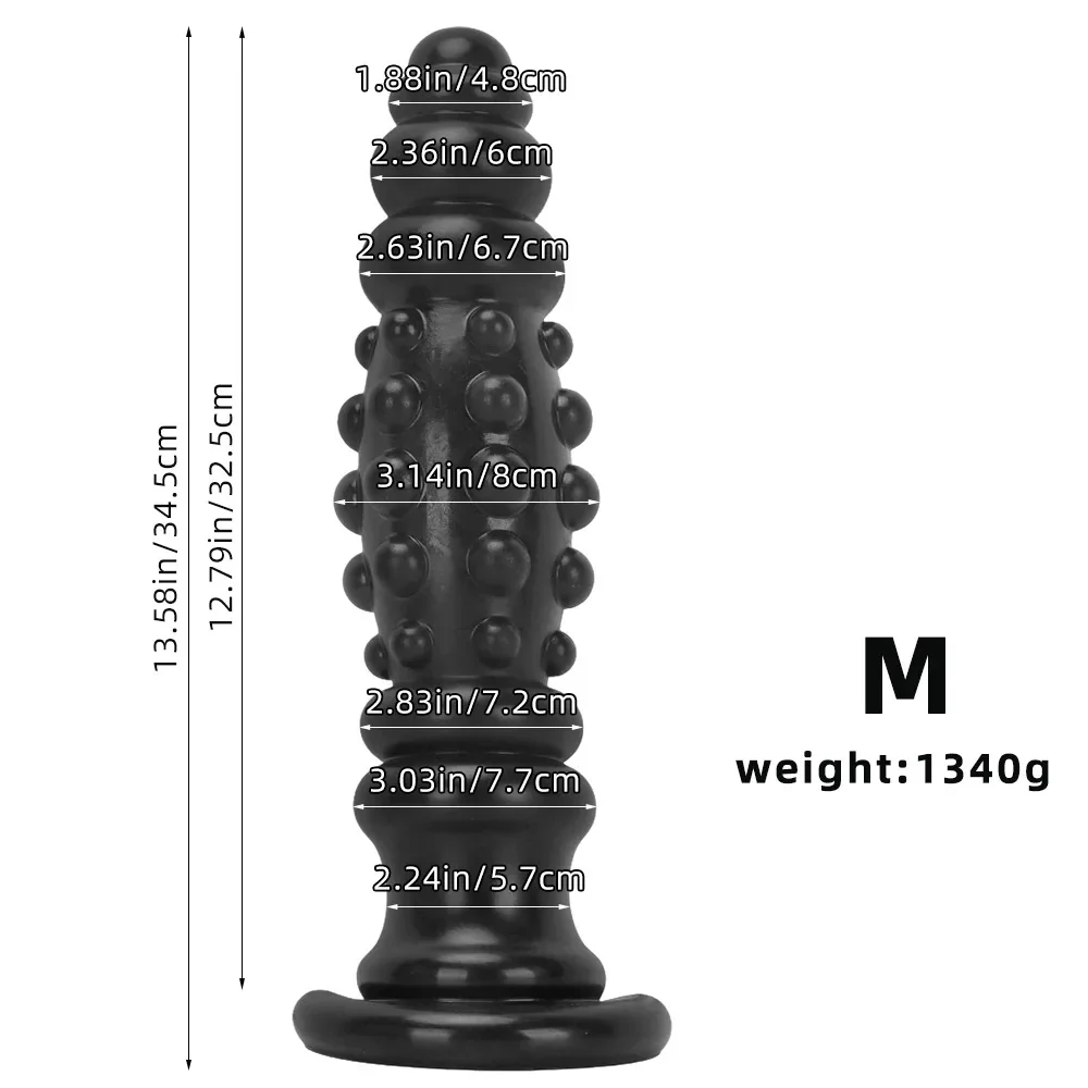XXL buttplug Gouden Schroef, Zwart · M