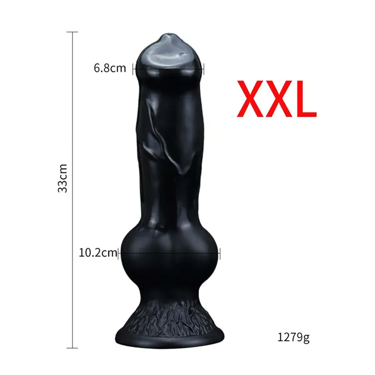 Hondendildo met zuignap, XXL · 33 cm
