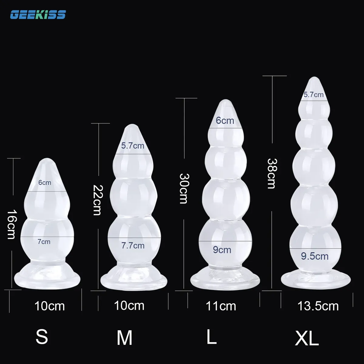 Transparante buttplug Kristal Kralen, foto 2