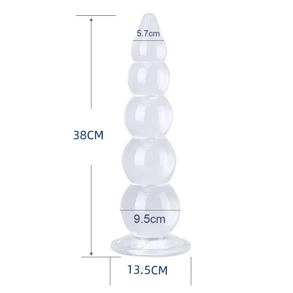 Transparante buttplug Kristal Kralen, XL