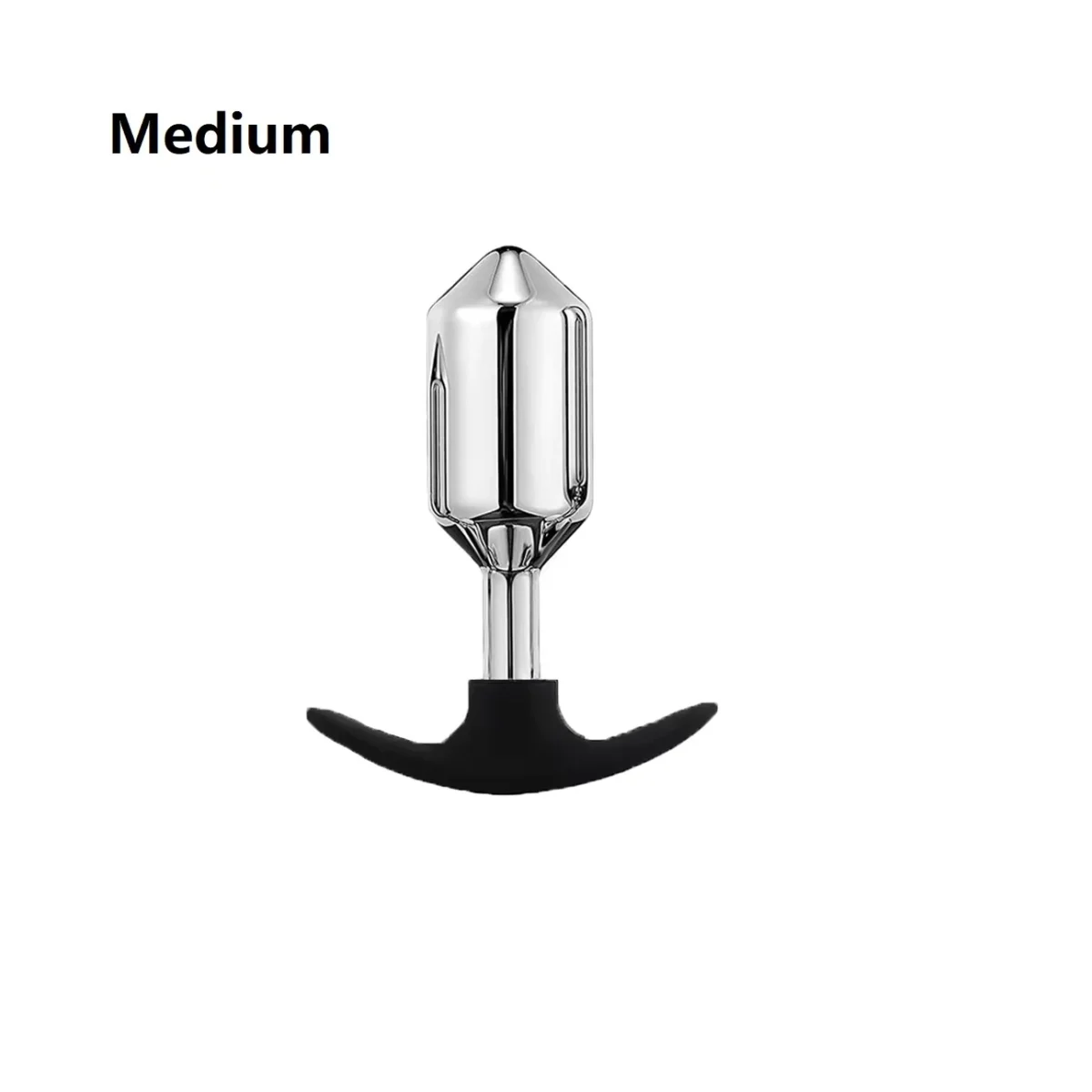 Metalen buttplug set, Medium · siliconen voet