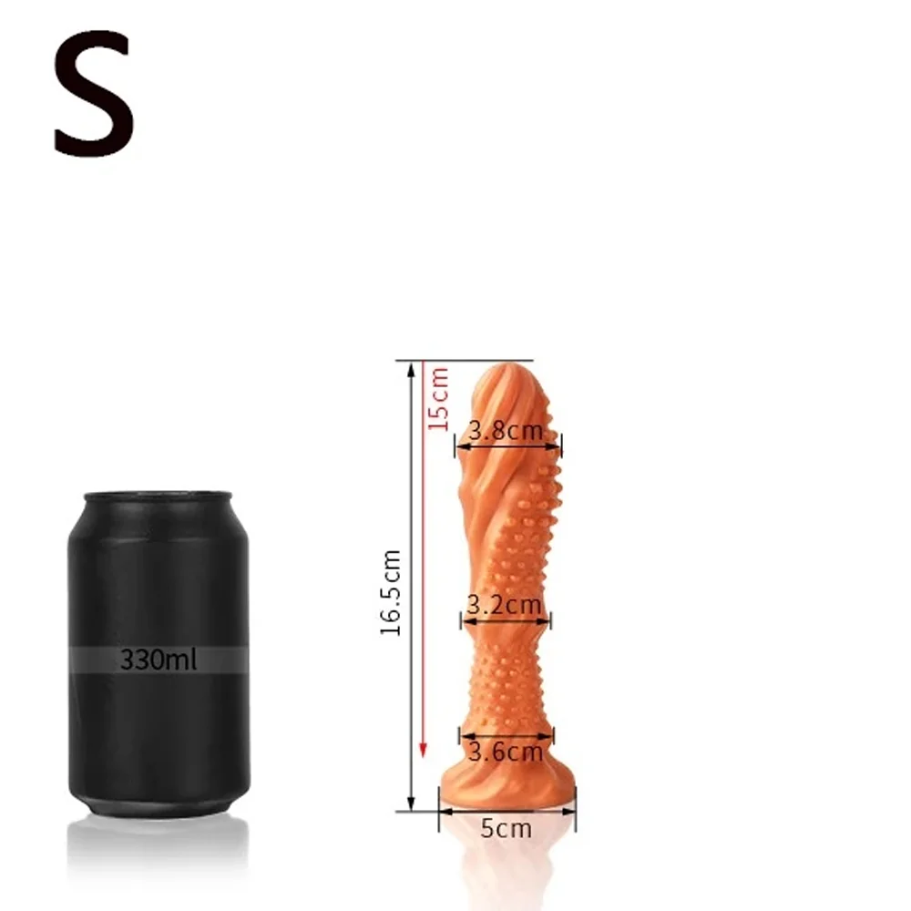 XXL fantasy dildo Noppen Ambre, Goud · S