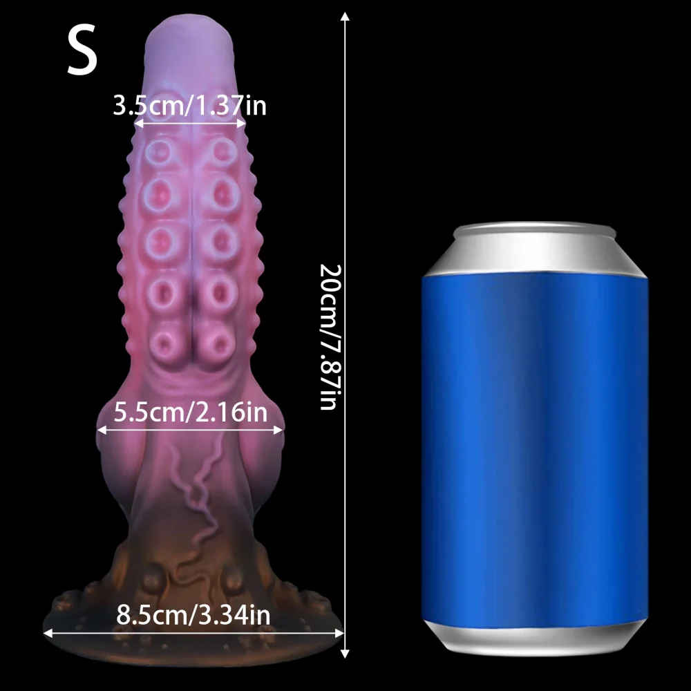 XXL fantasy buttplug Octopus Noir, Knoop Roze · S