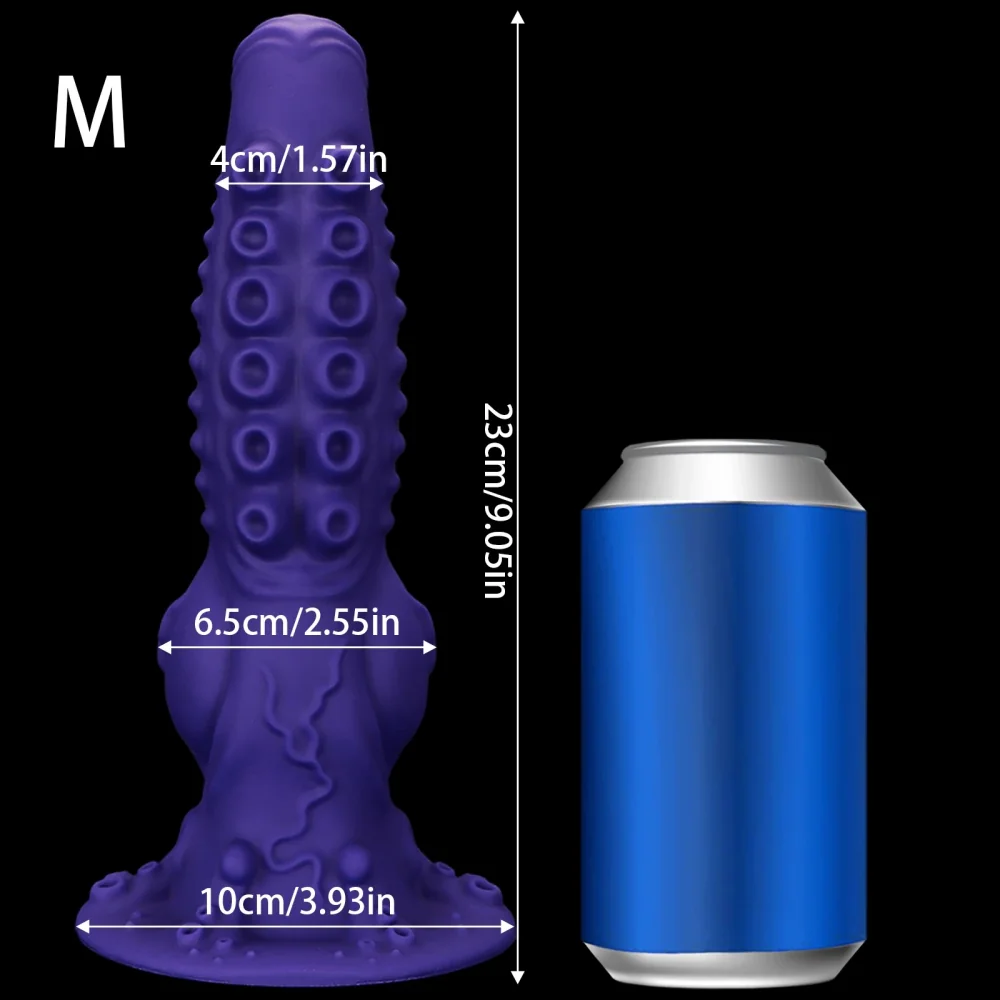 XXL fantasy buttplug Octopus Noir, Knoop Paars · M