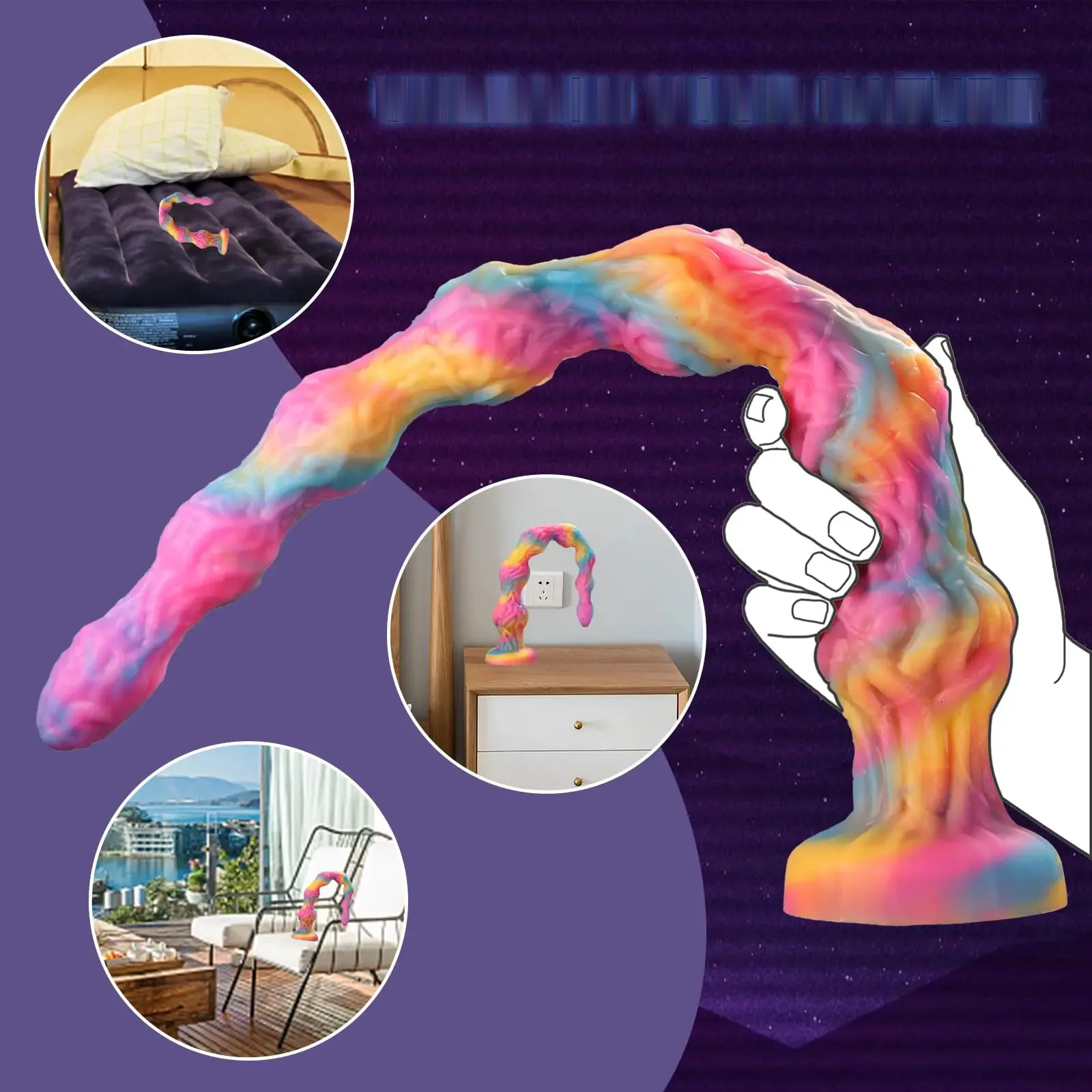 XXL anaal-slang dildo Regenboog Knoop, foto 4