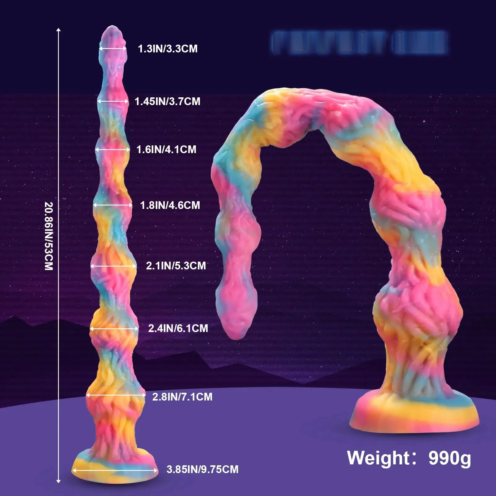 XXL anaal-slang dildo Regenboog Knoop, foto 5