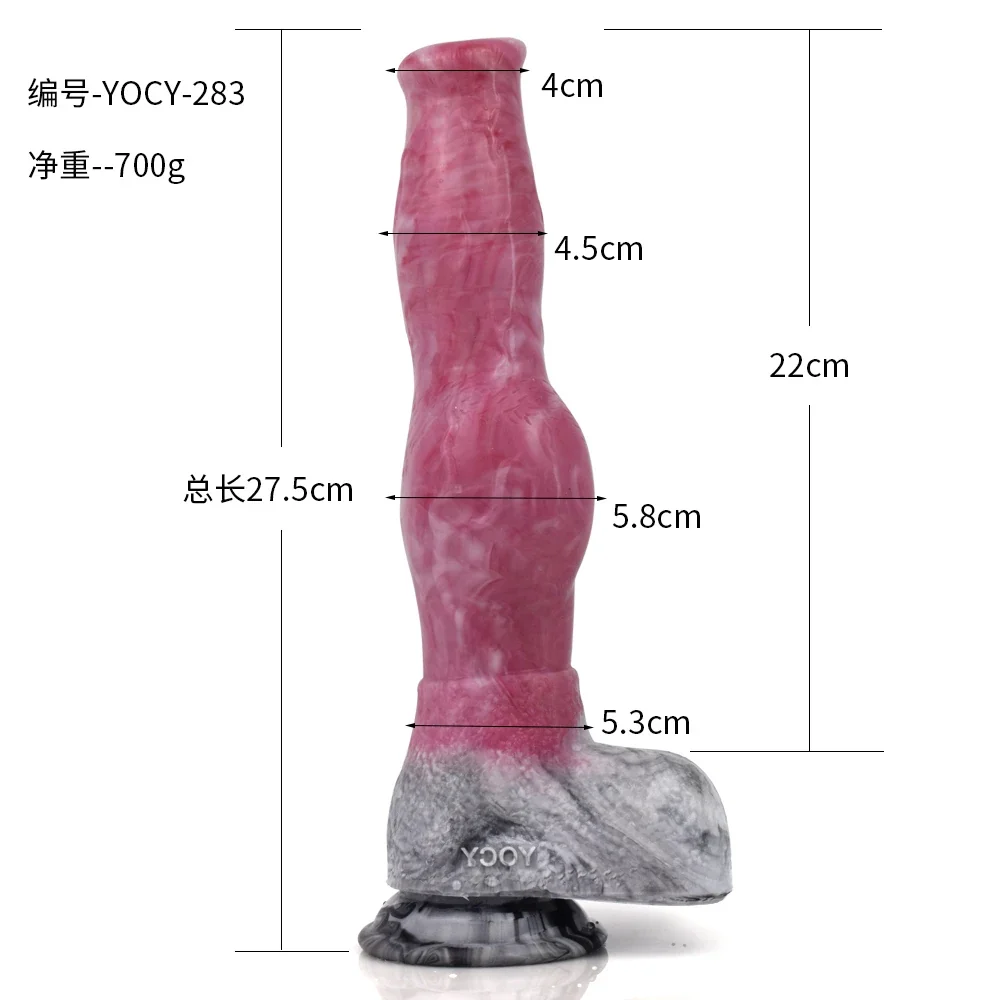 Siliconen fantasie dildo met zuignap, Model 283 · 27,5 cm