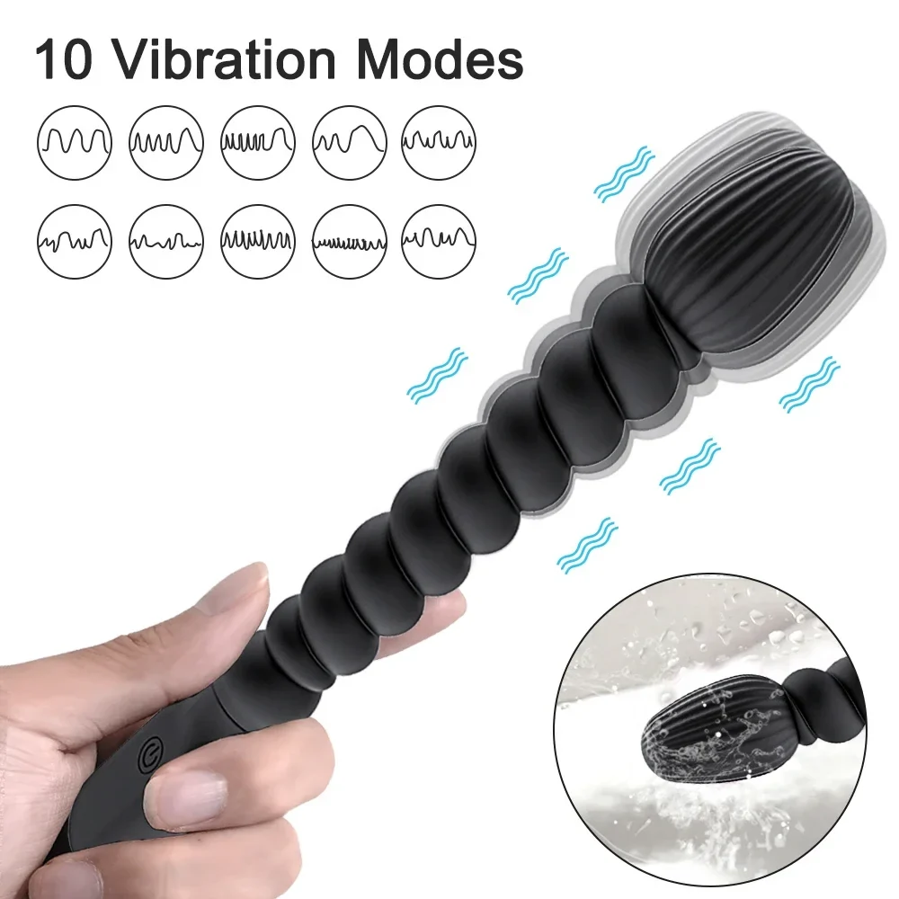 Siliconen vibrerende prostaat buttplug, foto 2