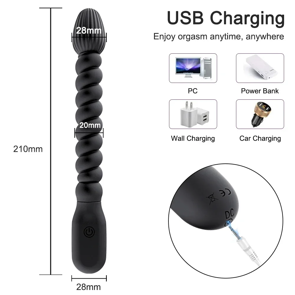 Siliconen vibrerende prostaat buttplug, foto 3
