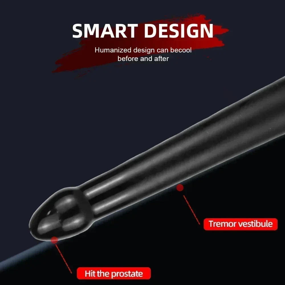 Slanke zwarte dildo met zuignap, foto 3