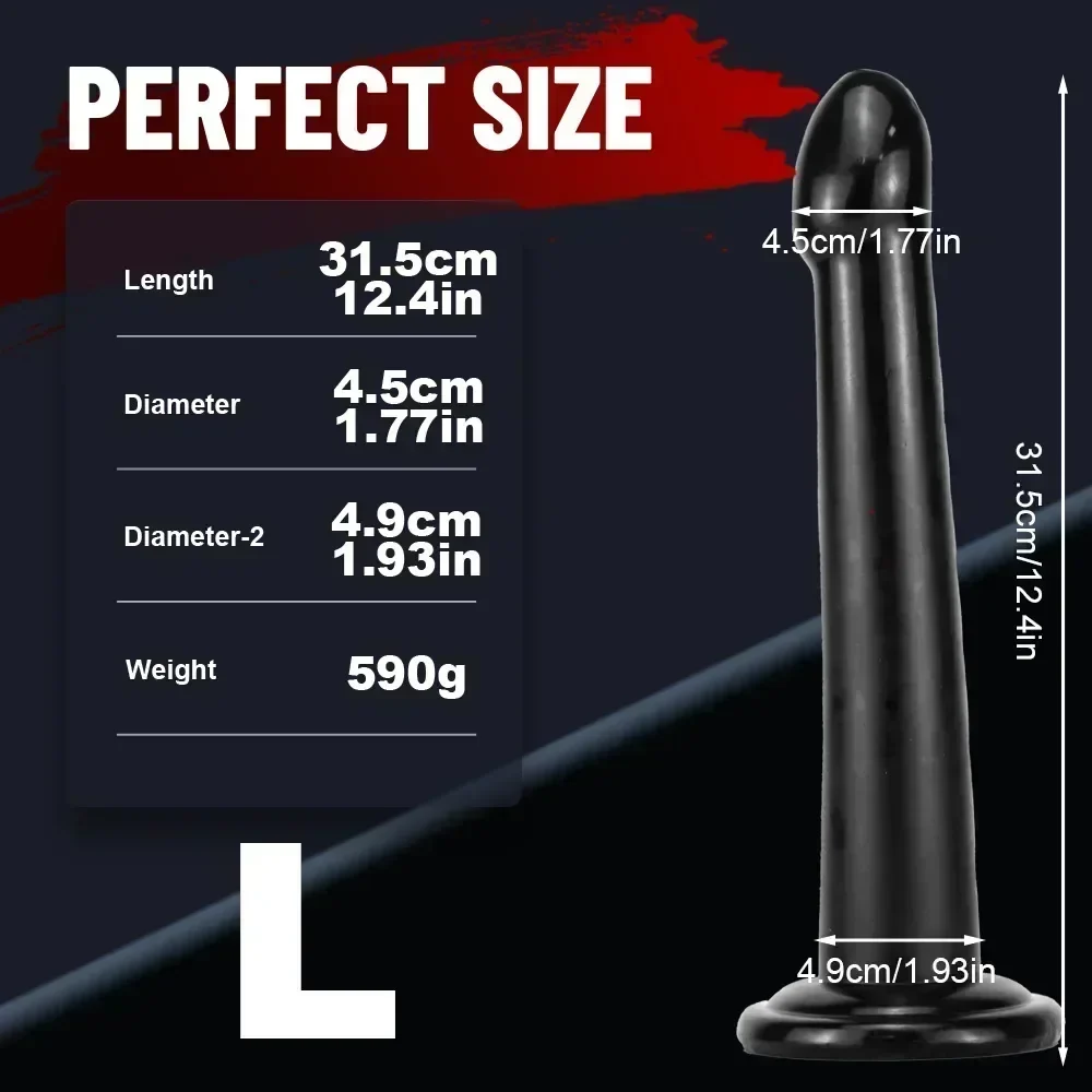 Slanke zwarte dildo met zuignap, foto 6