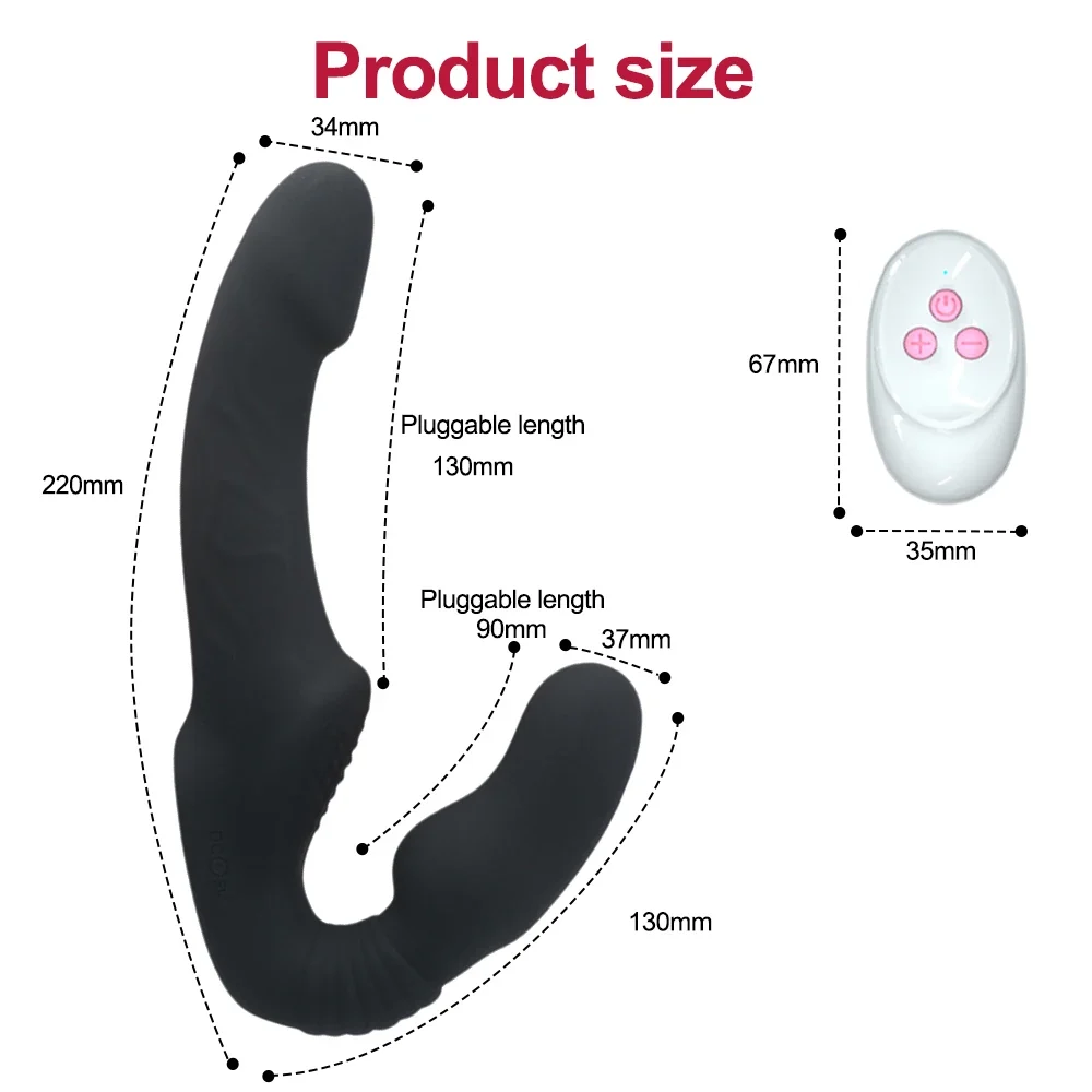 Strapless strap-on vibrator 10 standen, foto 6