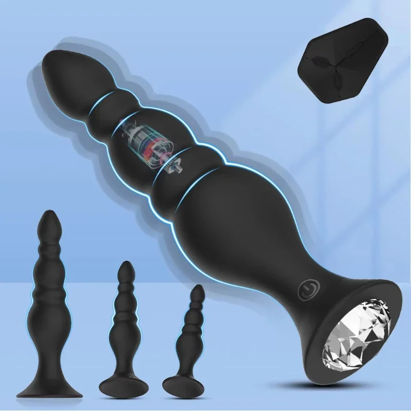 Vibrerende anale plug set (4), foto 3
