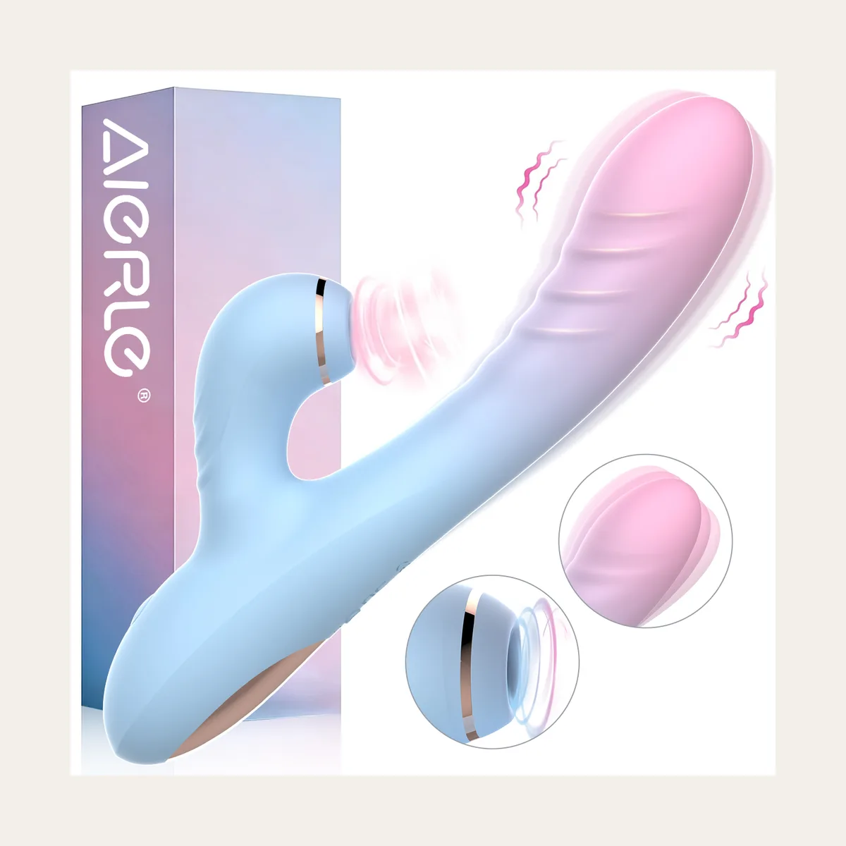 Zuigvibrator met staaf, zacht silicone