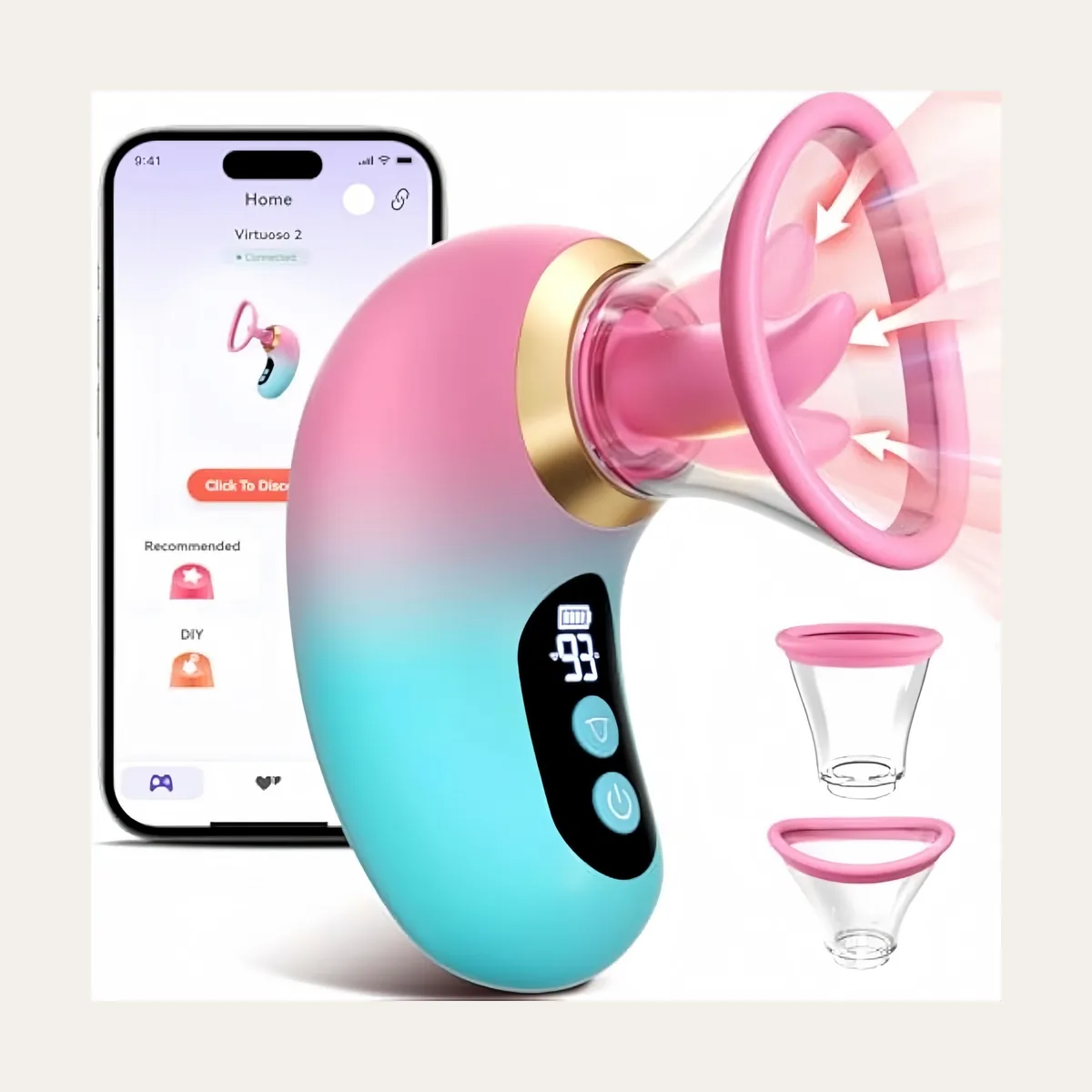 Zuigvibrator met tong 2, zacht silicone